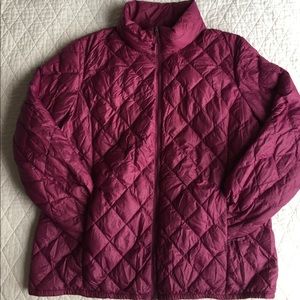 Purple down puff layer jacket